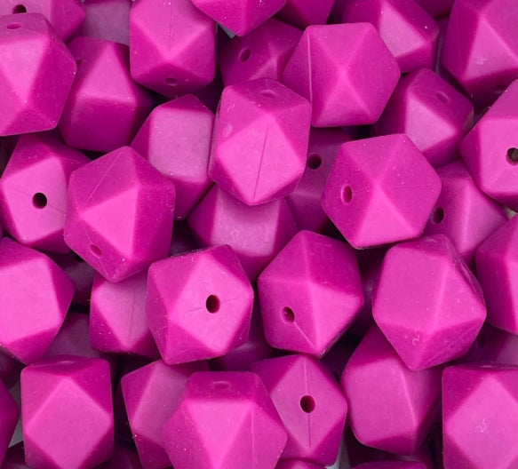 14MM HEXAGON RASPBERRY #214 (1ct)