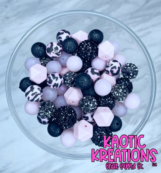*KAELANN'S KREATION* THE PINK LEOPARD BEAD MIX #9 (50ct)
