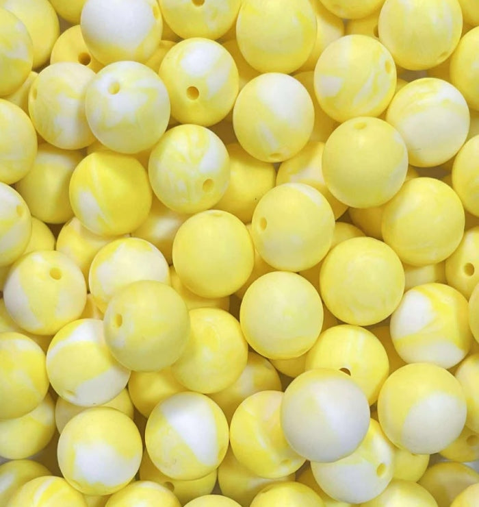 #264 YELLOW MARBLE 15MM SOLID (1ct)