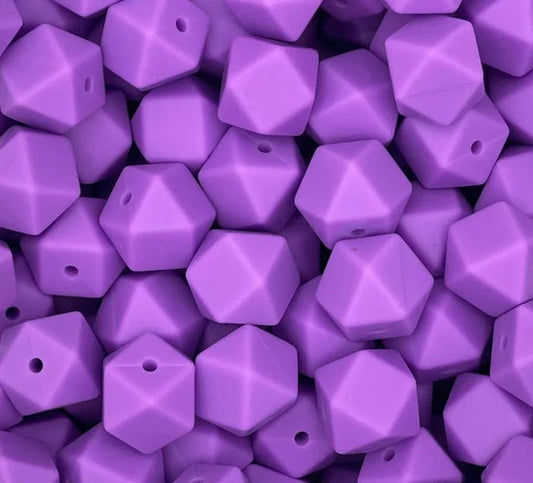 14MM HEXAGON ORCHID #4 (1ct)