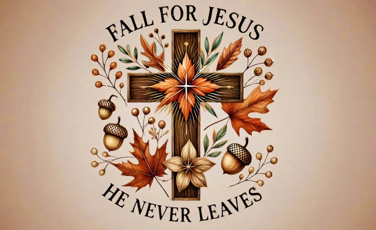 FALL FOR JESUS HE NEVER LEAVES 2 ~ 20 oz TUMBLER
