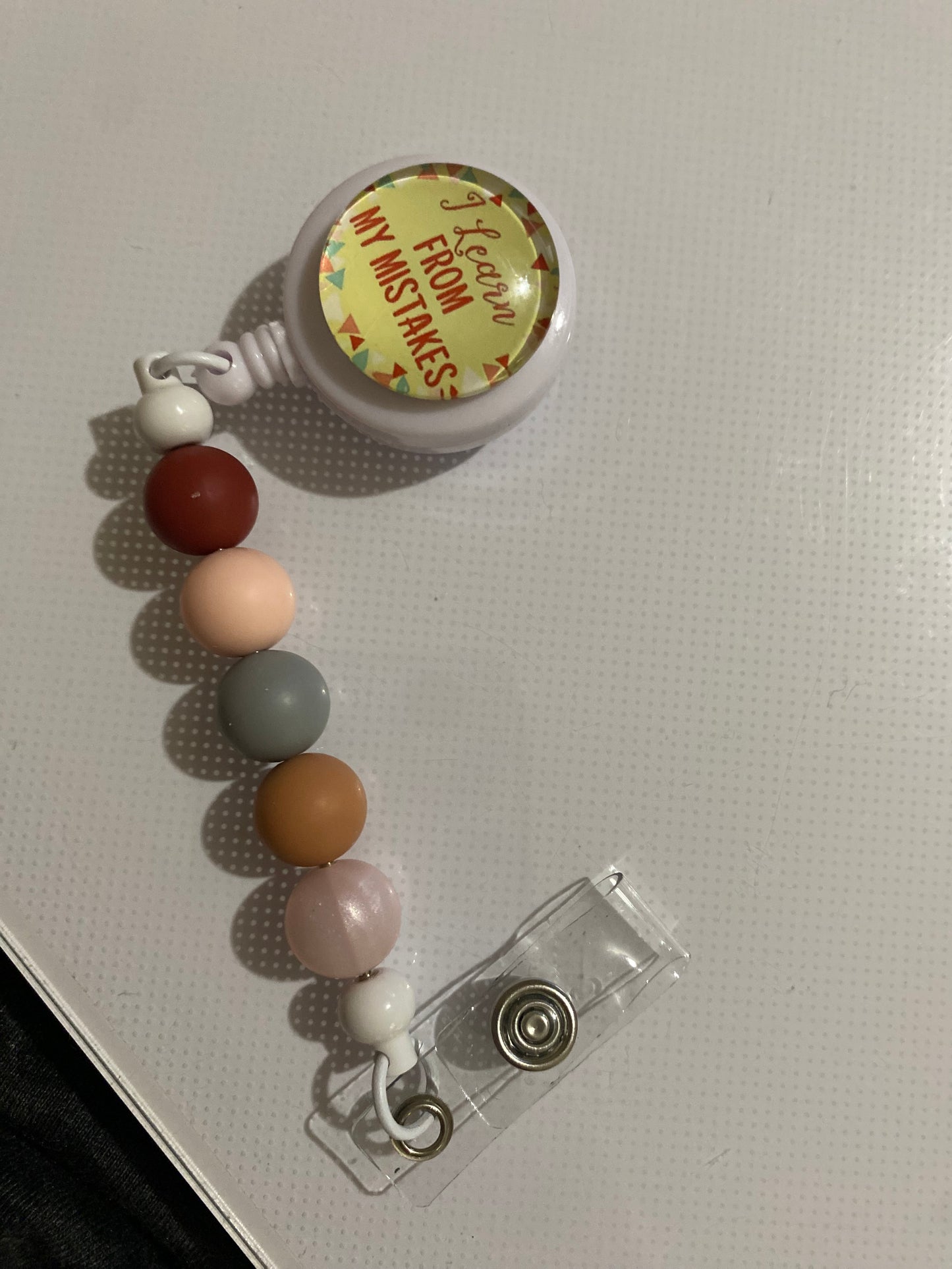 “I Learn from my Mistakes” badge reel holder