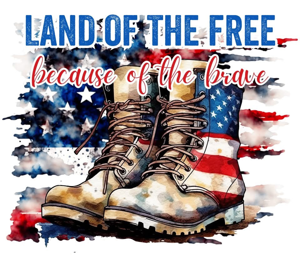 20 oz Tumbler - Land of the Free Because of the Brave - 3