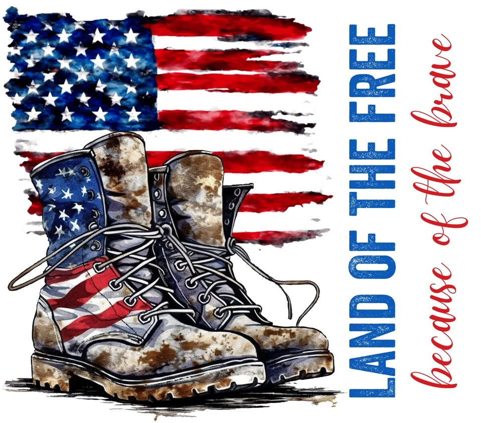 20 oz Tumbler - Land of the Free Because of the Brave - 2
