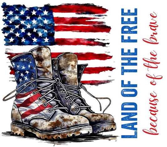 20 oz Tumbler - Land of the Free Because of the Brave - 2