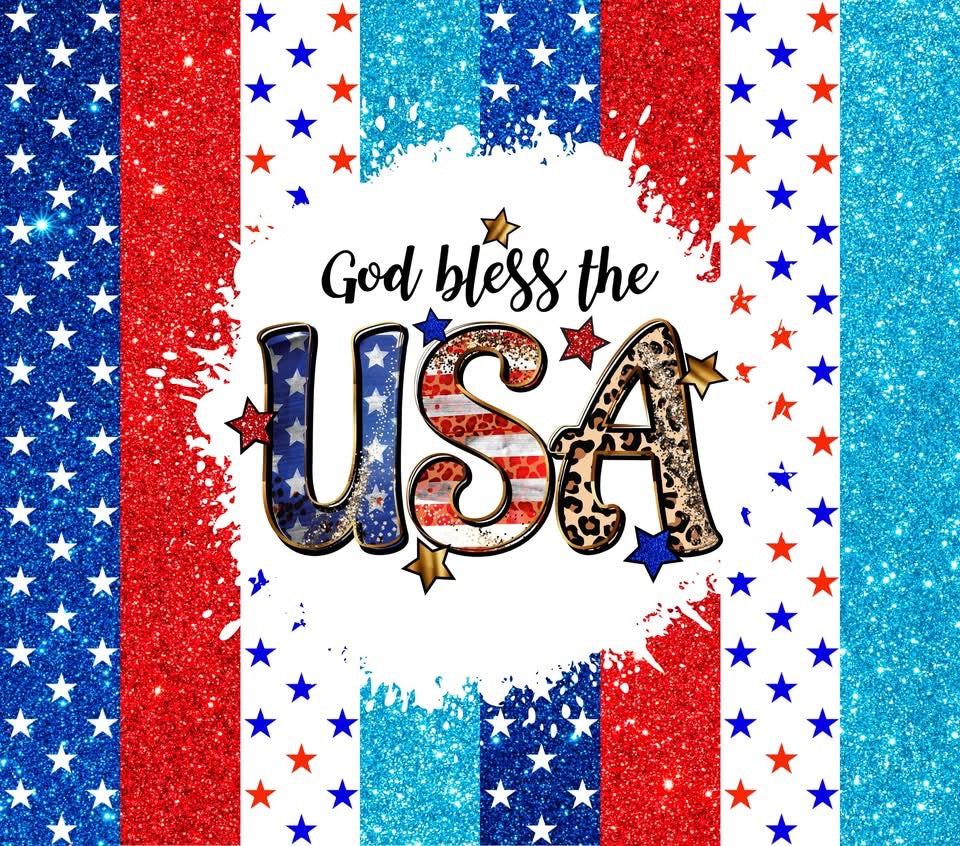 20 oz Tumbler - God Bless the USA