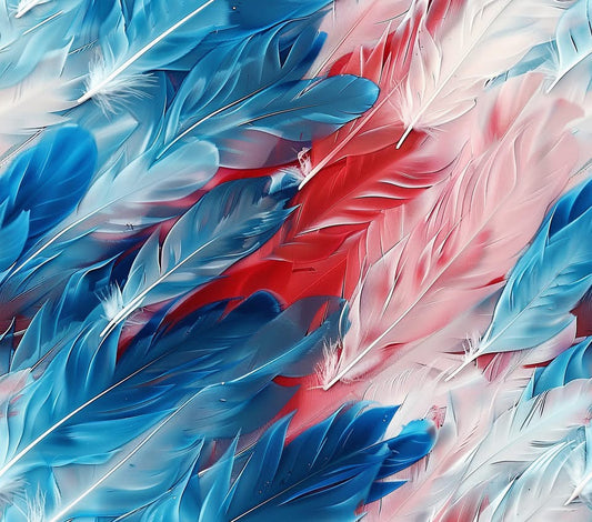 20 oz Tumbler - Red White and Blue Feathers - 2