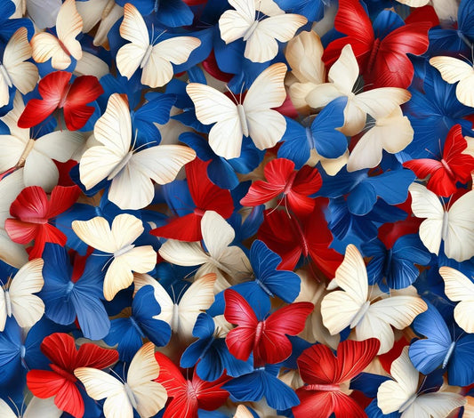 20 oz Tumbler - Red White and Blue Butterflies
