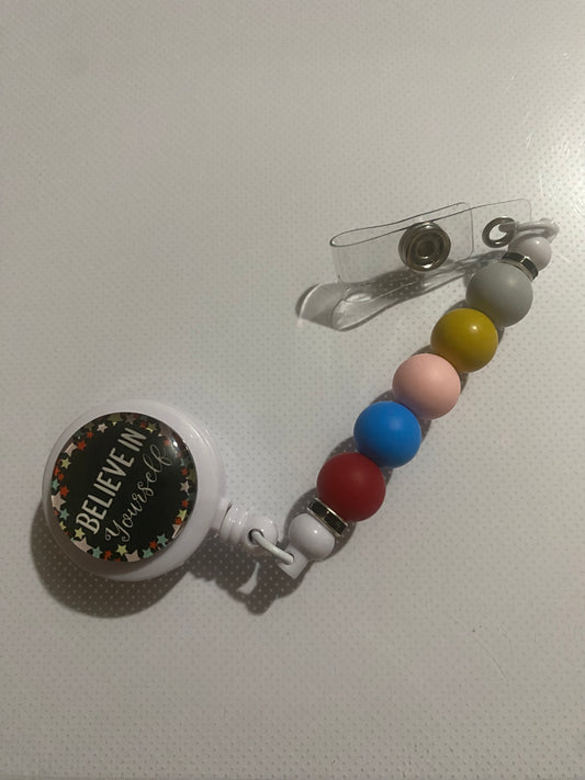 “Believe in Yourself” badge reel holder