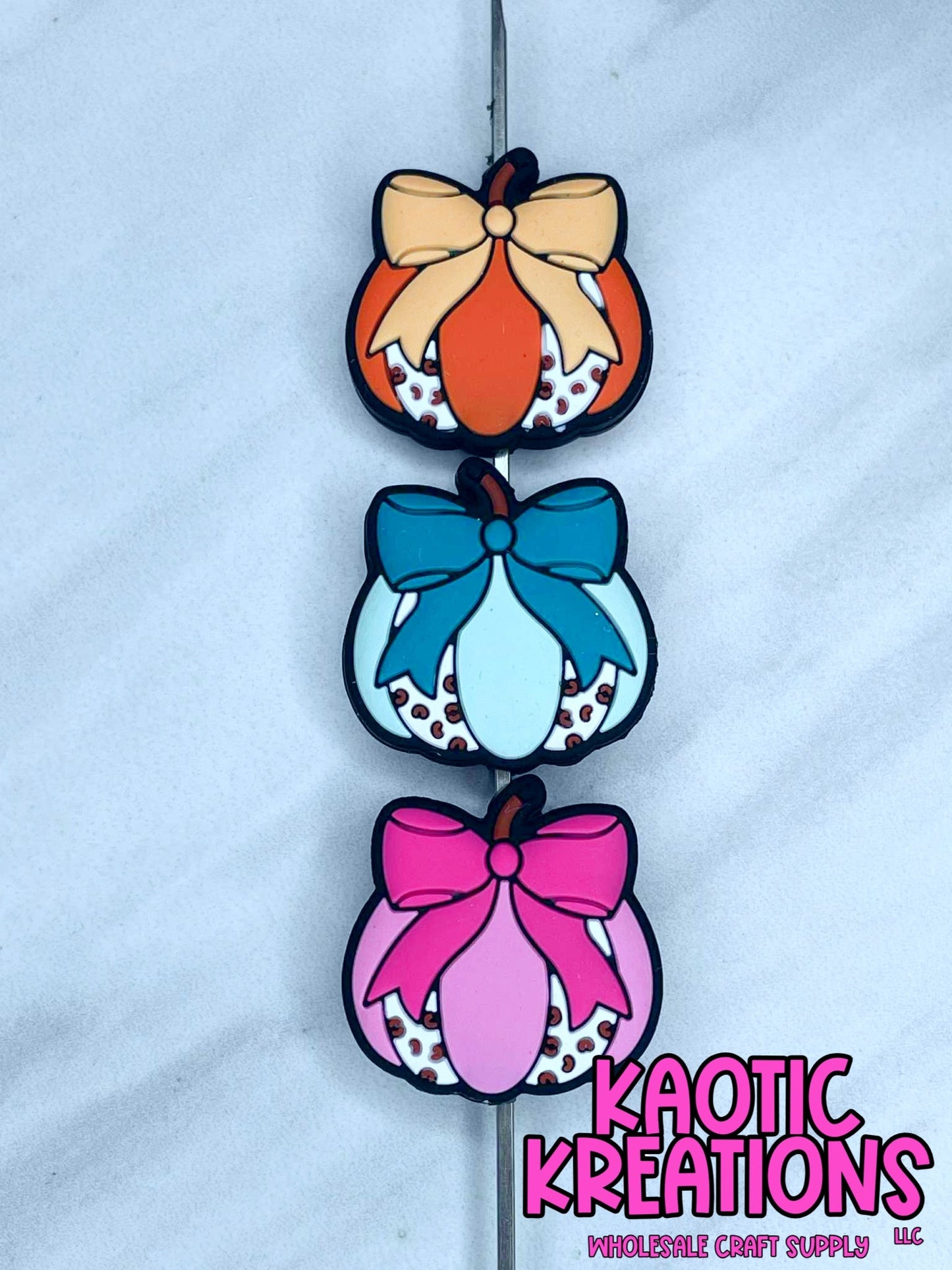 SPOTTED PUMPKIN SILICONE FOCAL (1ct)