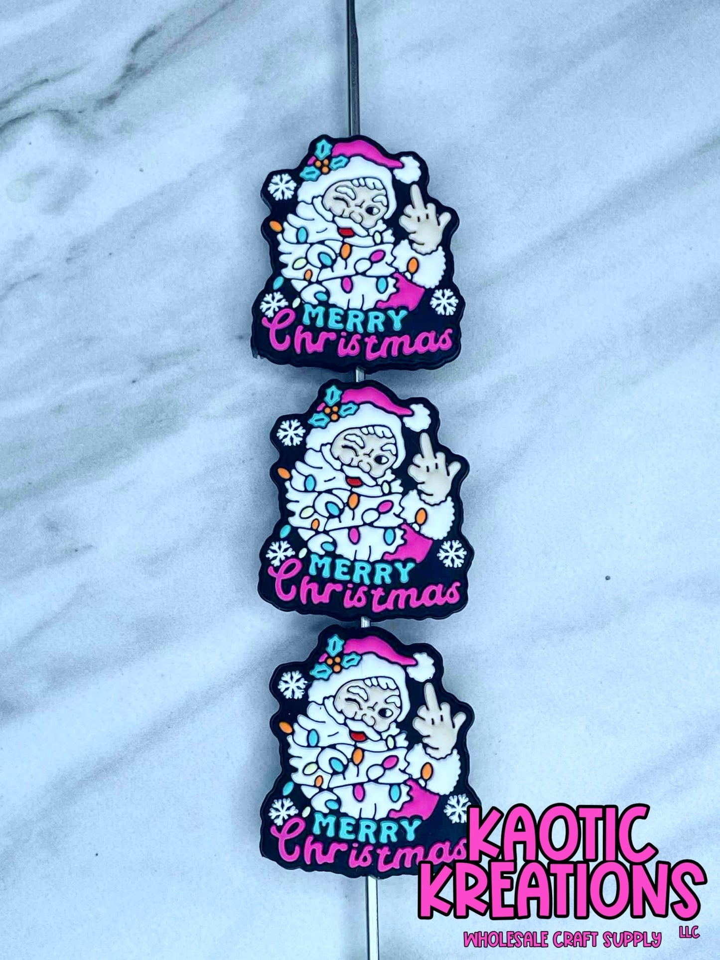 MERRY CHRISTMAS SILICONE FOCAL D443 (1ct)