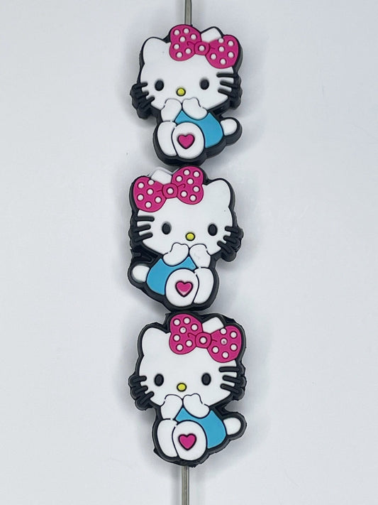 POLKA DOT BOW KITTY SILICONE FOCAL D94 (1ct)