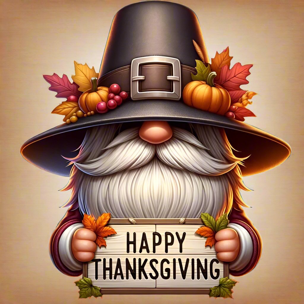 HAPPY THANKSGIVING GNOME ~ 20 oz TUMBLER