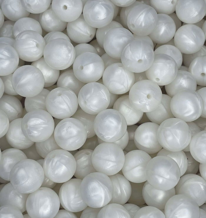 #41 PEARL WHITE MARBLE 15MM SOLID (1ct)