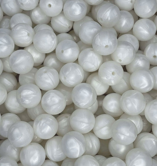 #41 PEARL WHITE MARBLE 15MM SOLID (1ct)