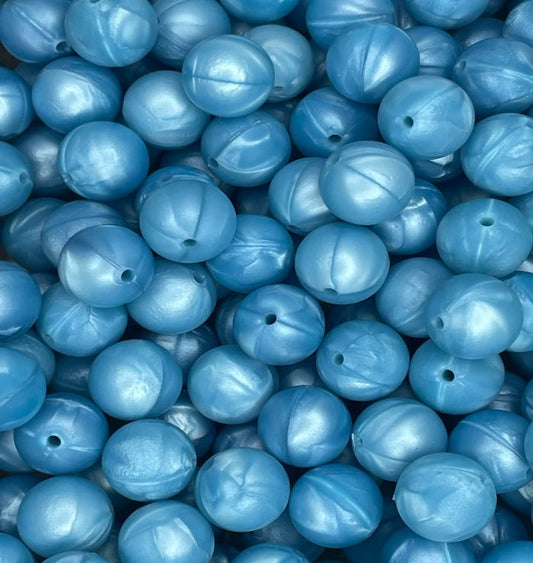 #154 CLOUDY BLUE MARBLE 15MM SOLID (1ct)