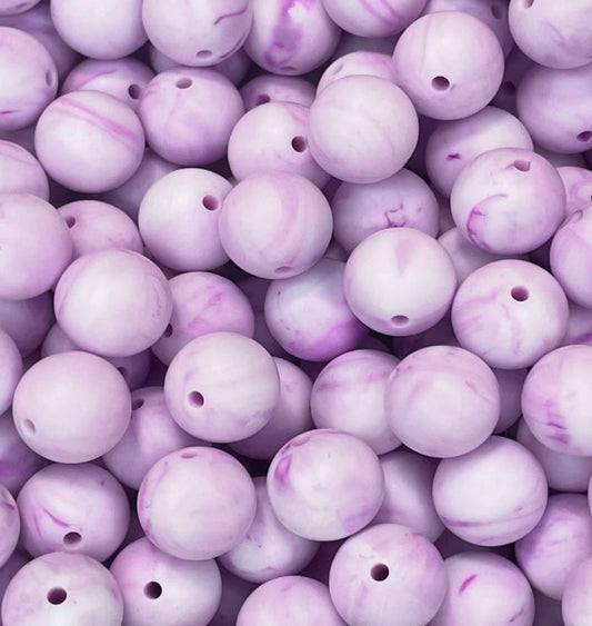 #235 LILAC MARBLE 15MM SOLID (1ct)