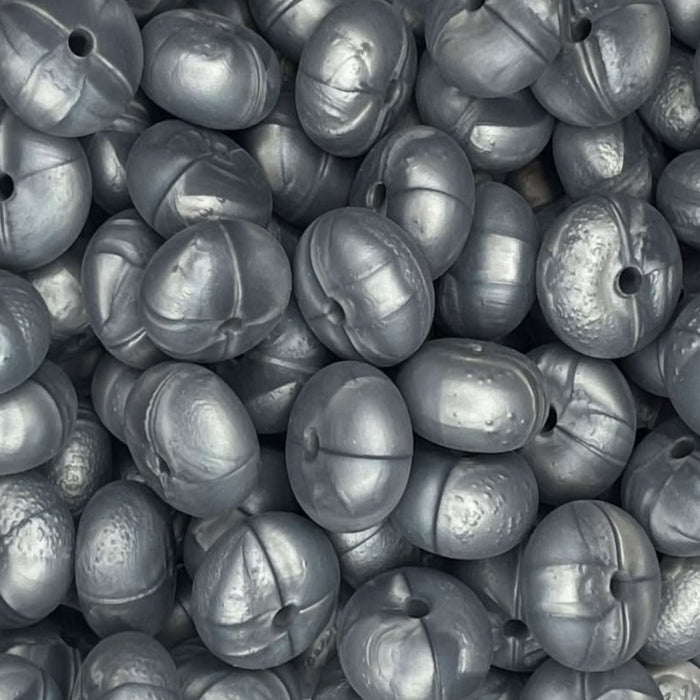 14MM ABACUS BEAD SILVER MARBLE #12