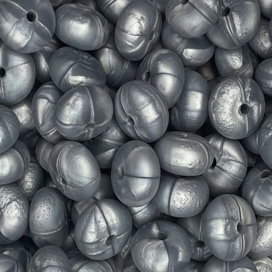 14MM ABACUS BEAD SILVER MARBLE #12