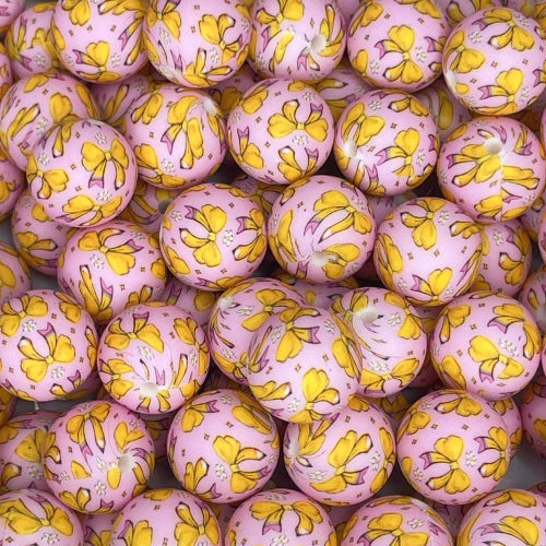 P698 PENCIL BOWS 15MM PRINT (1ct)