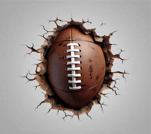 FOOTBALL BREAKING THROUGH WALL ~ 20 oz TUMBLER