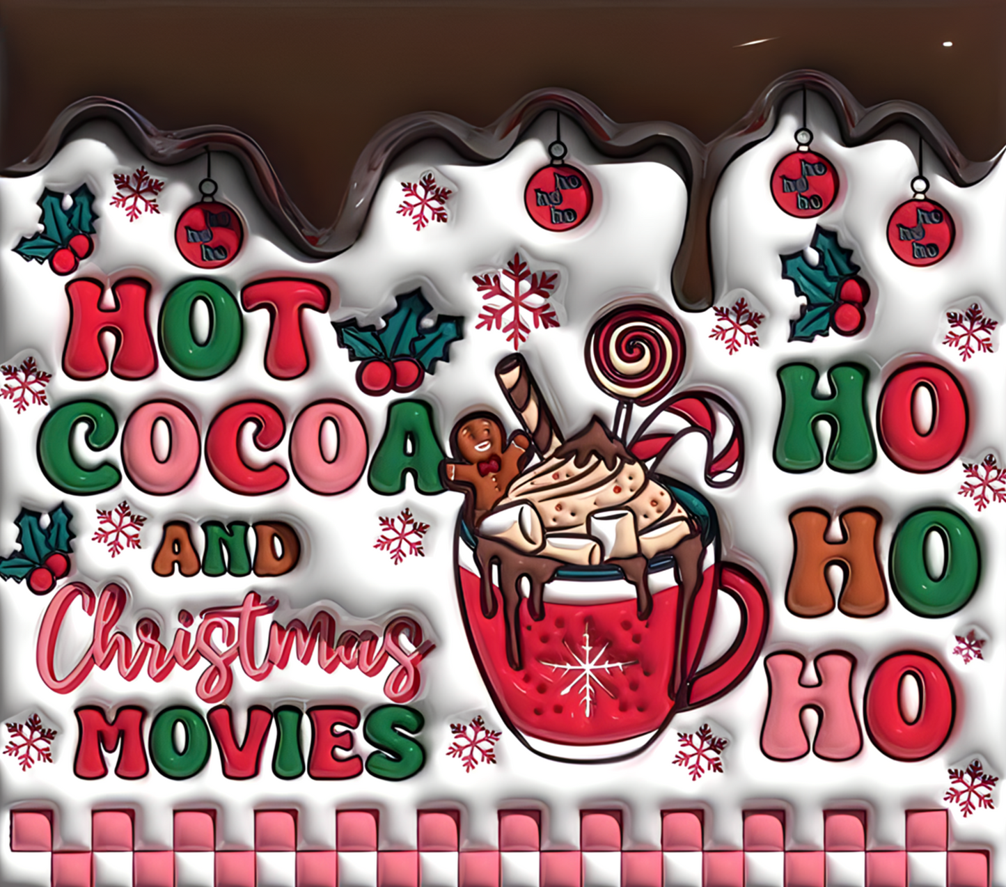 HOT COCOA AND CHRISTMAS MOVIES ~ 20 oz TUMBLER