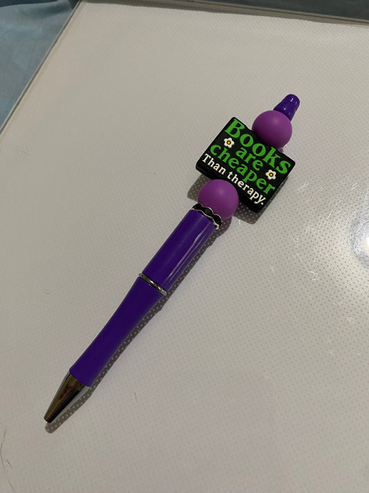 “Books are Cheaper Than Therapy” pen - 1