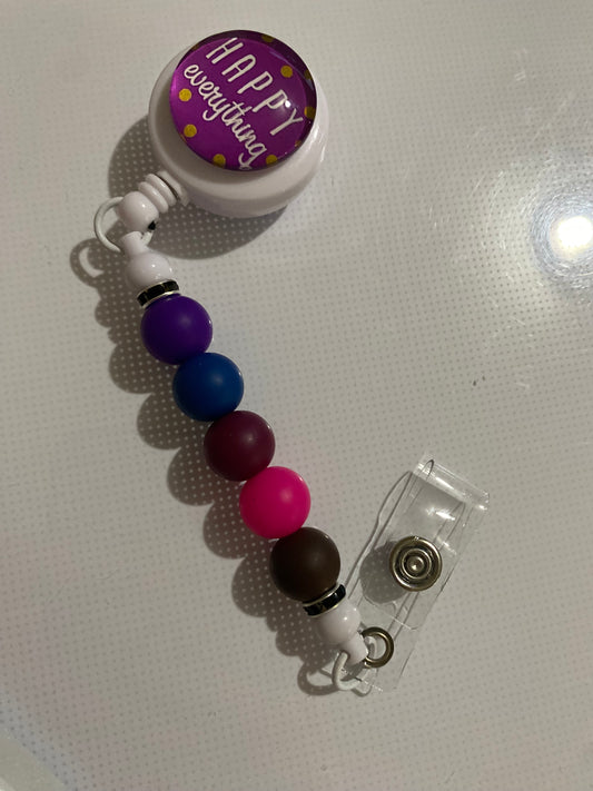“Happy Everything” badge reel holder