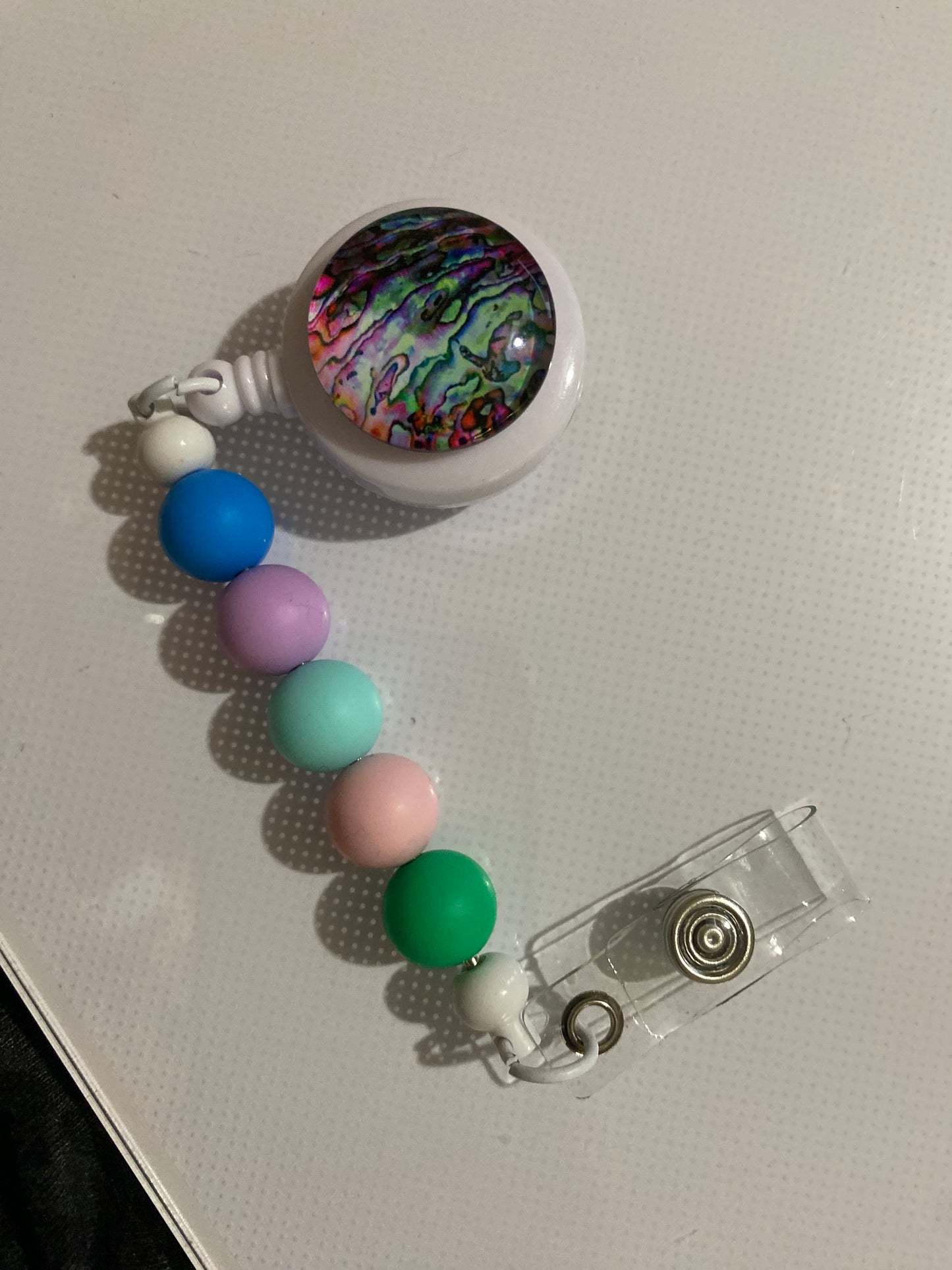 Splatter paint badge reel holder - 2