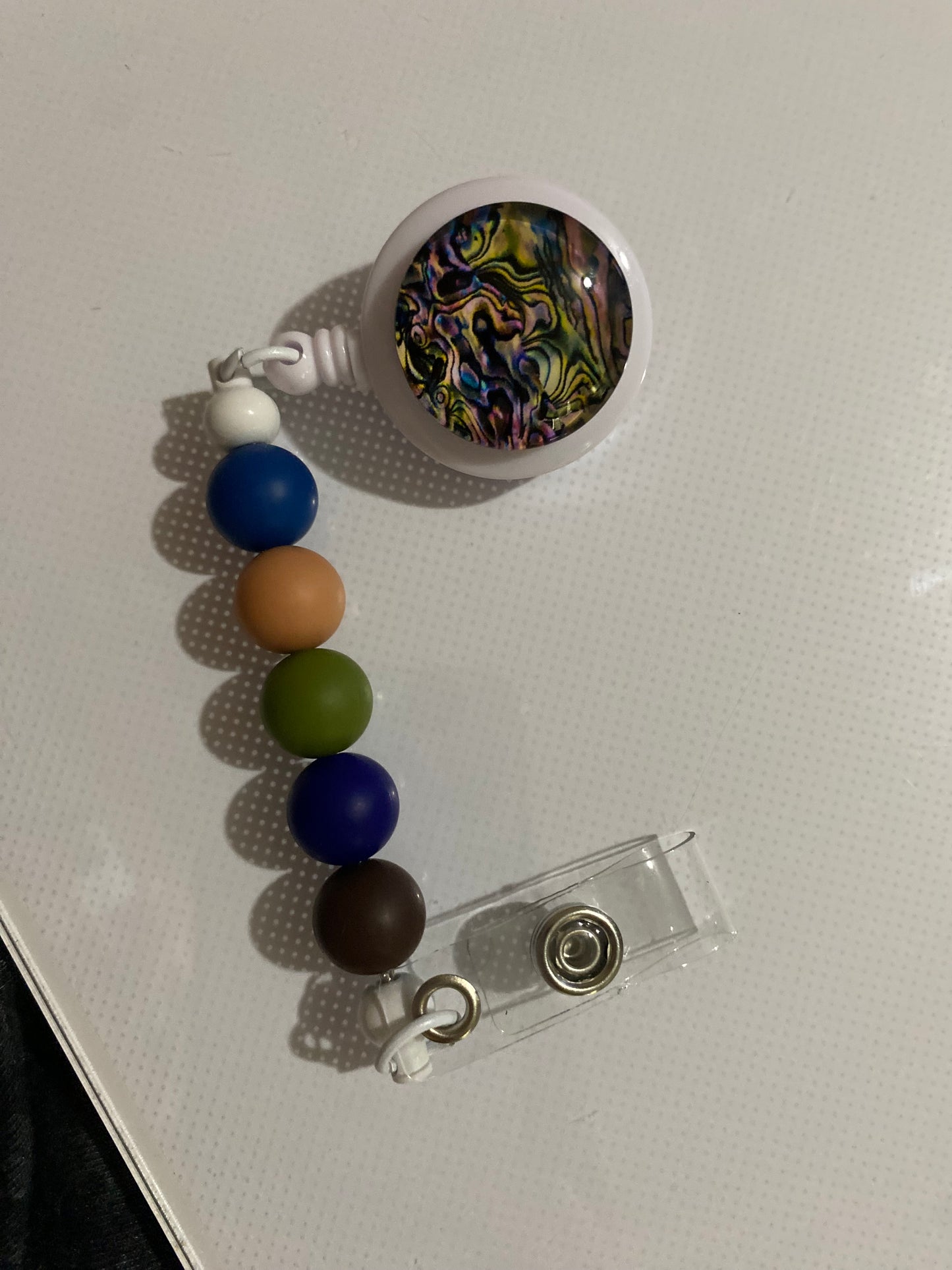 Splatter paint badge reel holder - 3