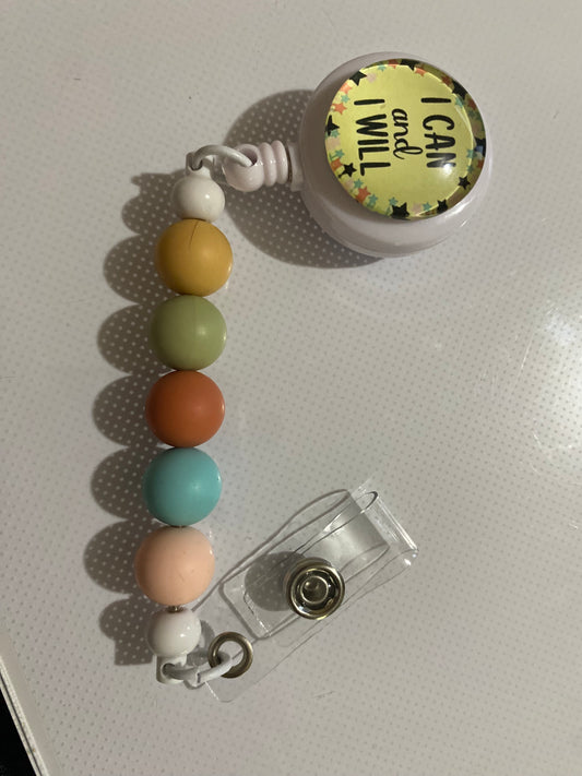 “I Can and I Will” badge reel holder
