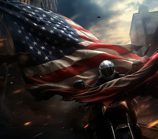 20 oz Tumbler - American Flag and Motorcycle