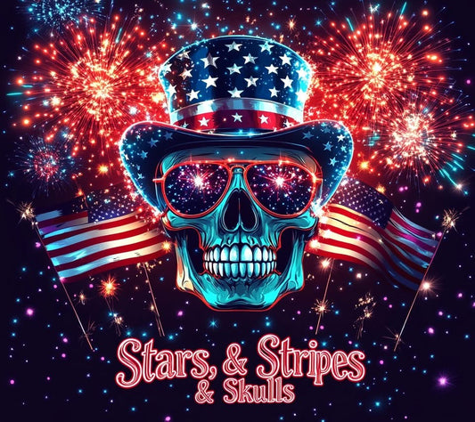 20 oz Tumbler - Stars and Stripes and Skulls