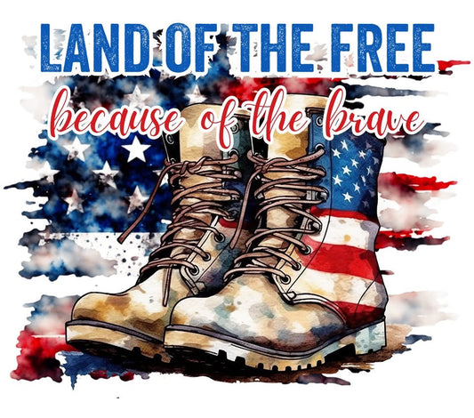 20 oz Tumbler - Land of the Free Because of the Brave - 3