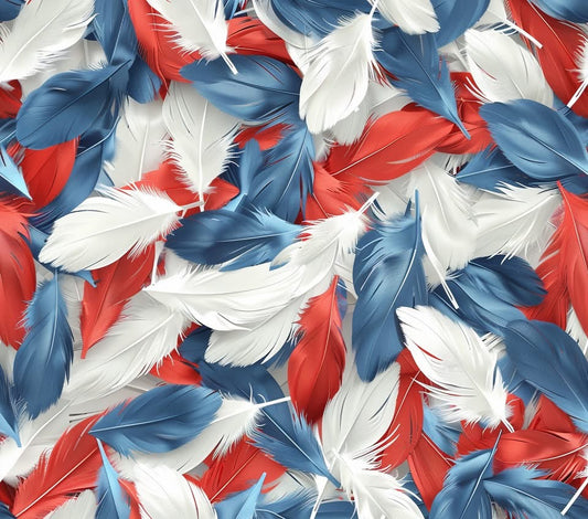 20 oz Tumbler - Red White and Blue Feathers - 1