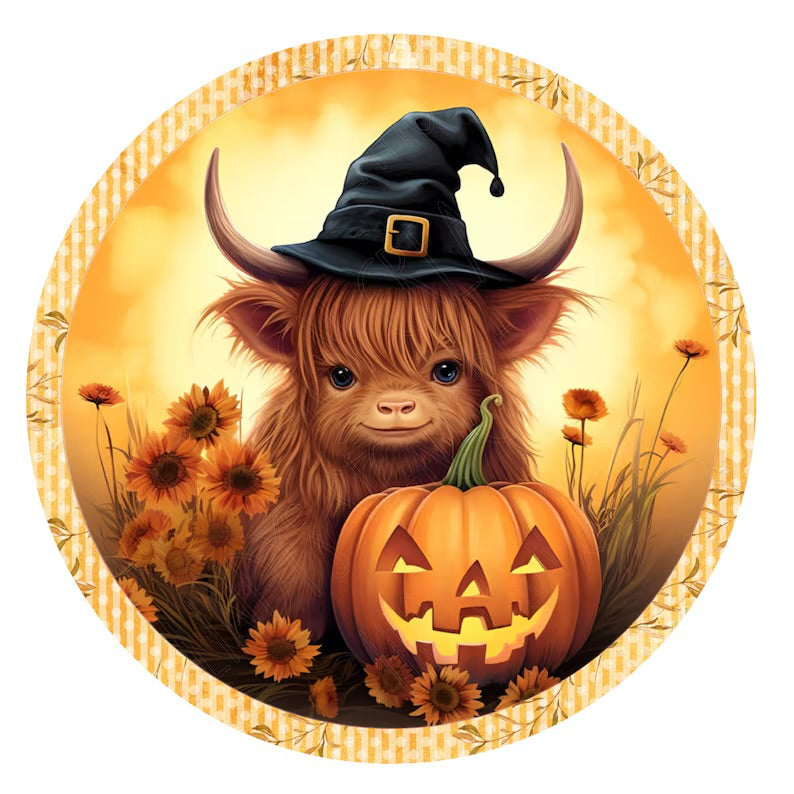 Highland Cow with Pumpkin ~ 20 oz TUMBLER