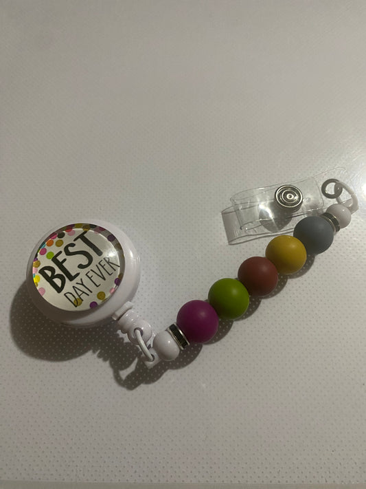 “Best Day Ever” badge reel holder
