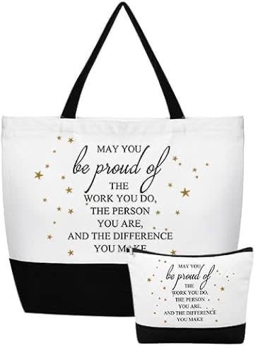 May You Be Proud of the Work You Do- Tote bag and makeup pouch