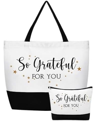 So Grateful for You- Tote bag and makeup pouch