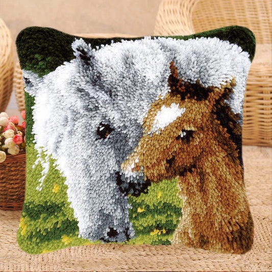 Horses Pillow Latch hook kit