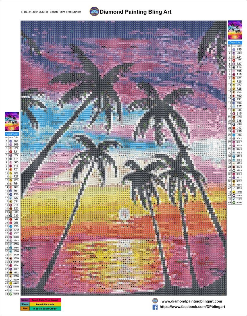Beach Palm Tree Sunset