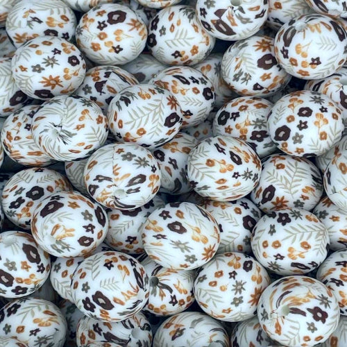 P697 BROWN FLORAL 15MM PRINT (1ct)