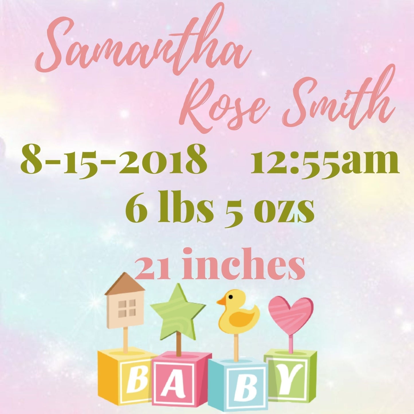 Personalized Baby Announcement