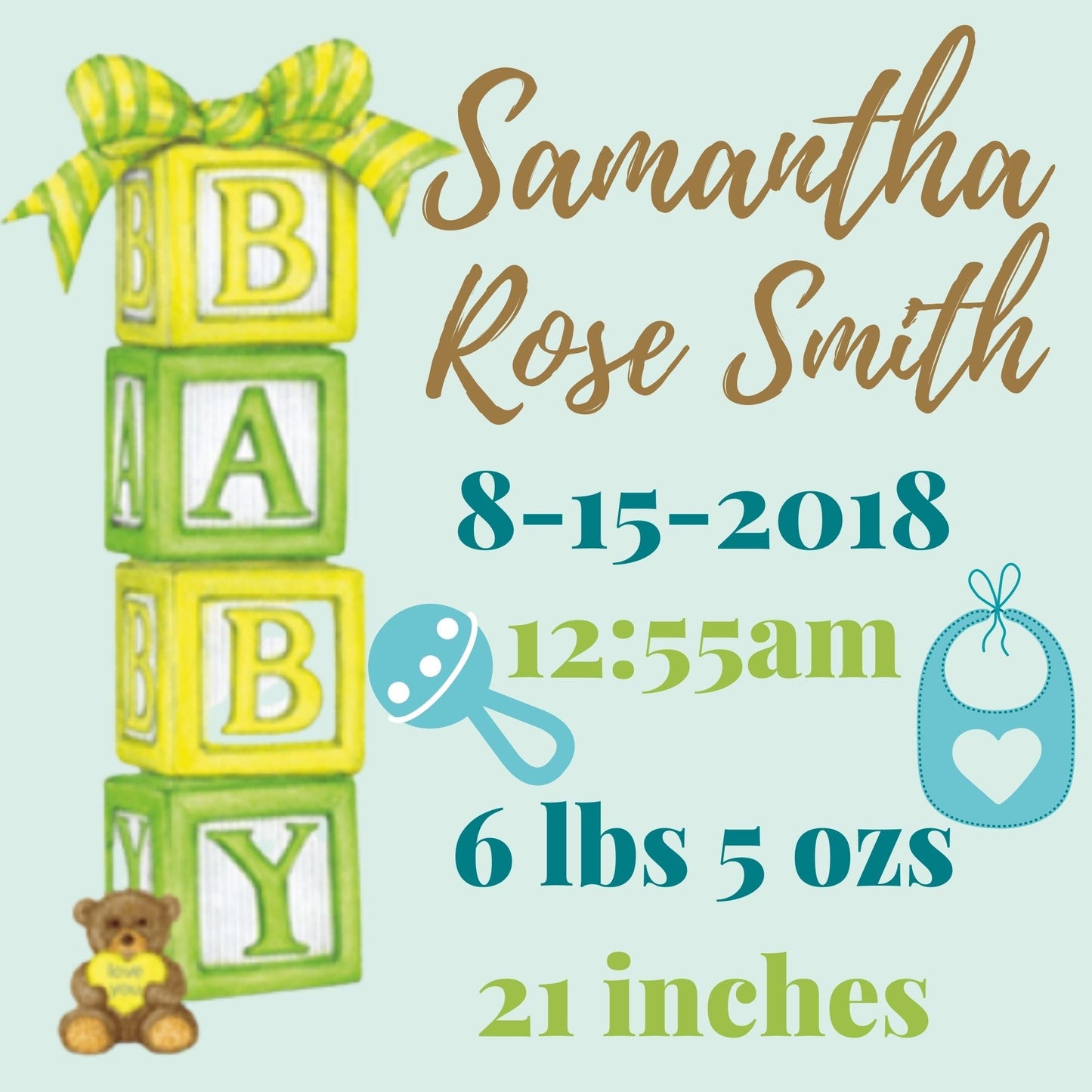 Personalized Baby Announcement