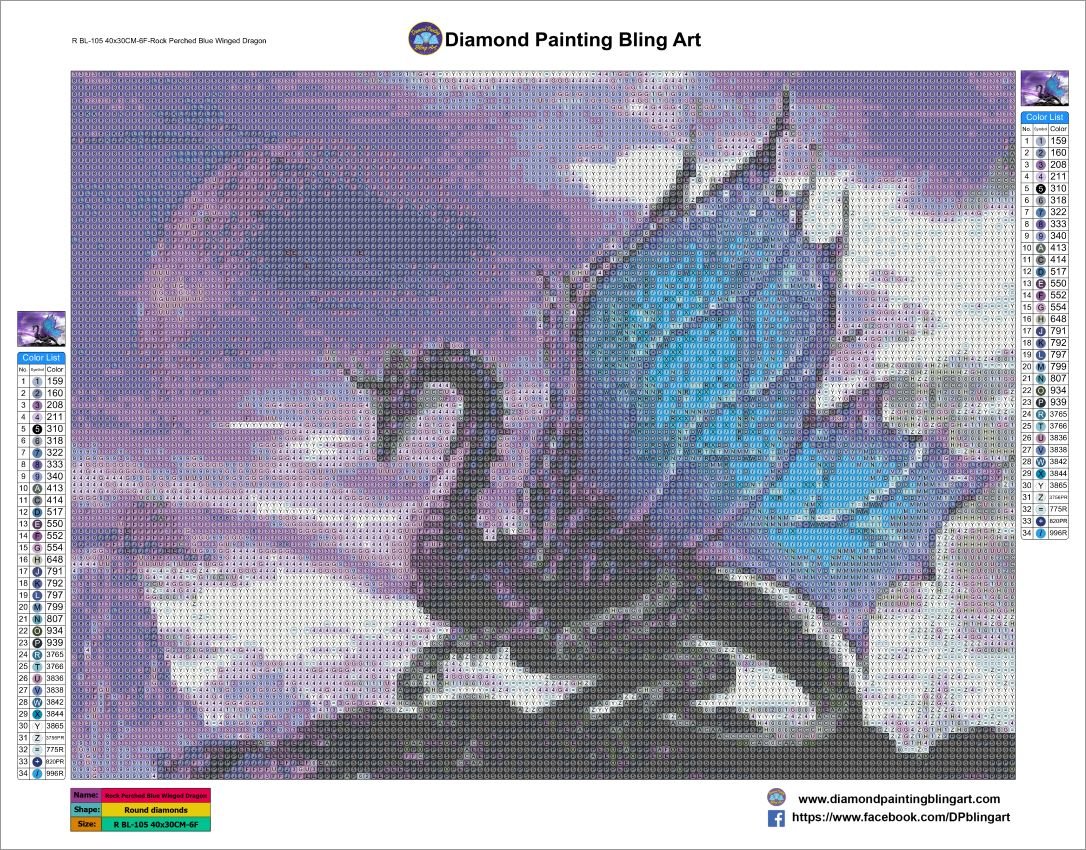 Rock Perched Blue Winged Dragon