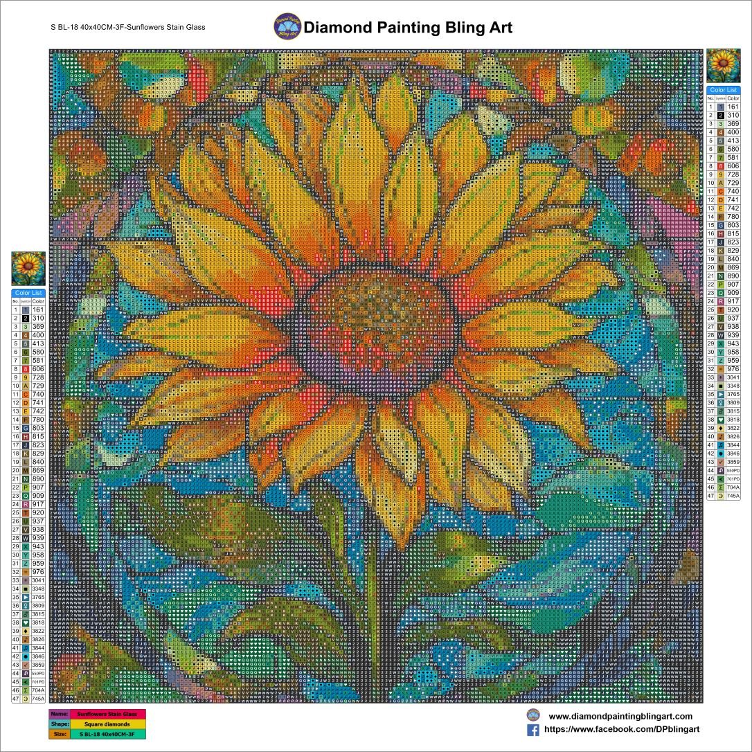 Sunflowers Stain Glass